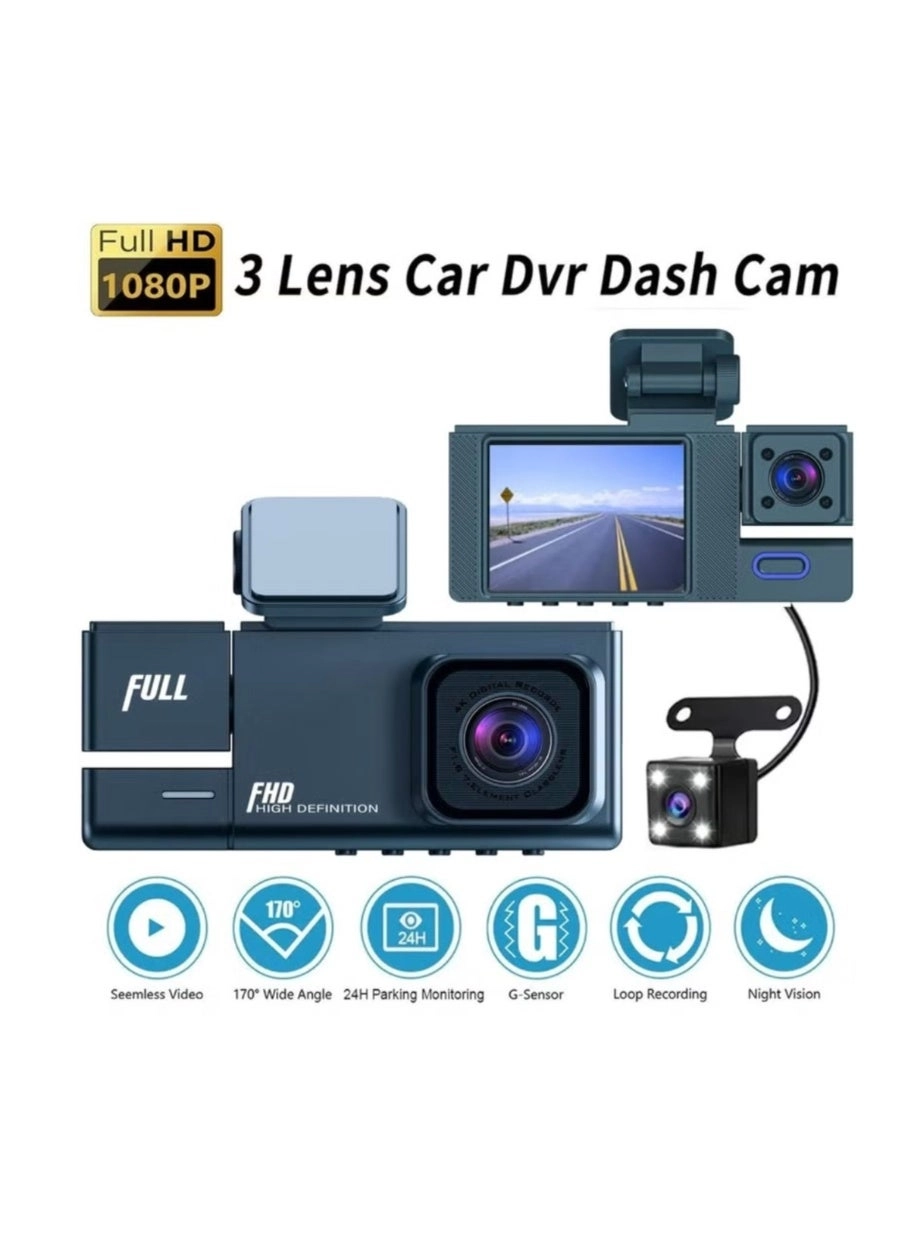 3-Lens Dash Cam - 1080p