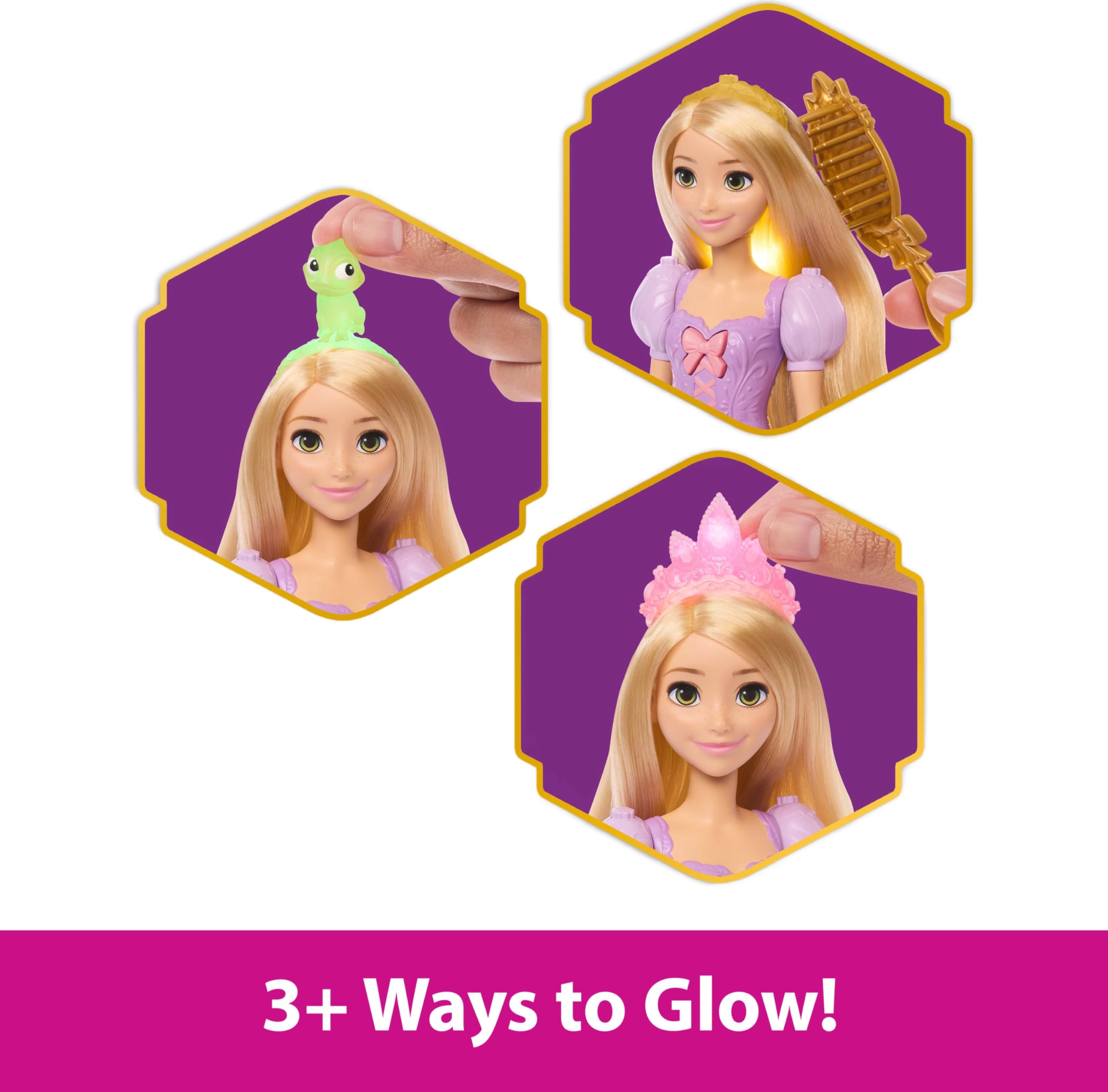 Rapunzel Fashion Doll - Glowing Hair Pascal Figure 7 Styling Accessories