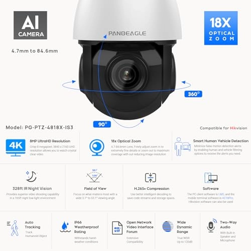 5MP PTZ PoE IP Camera