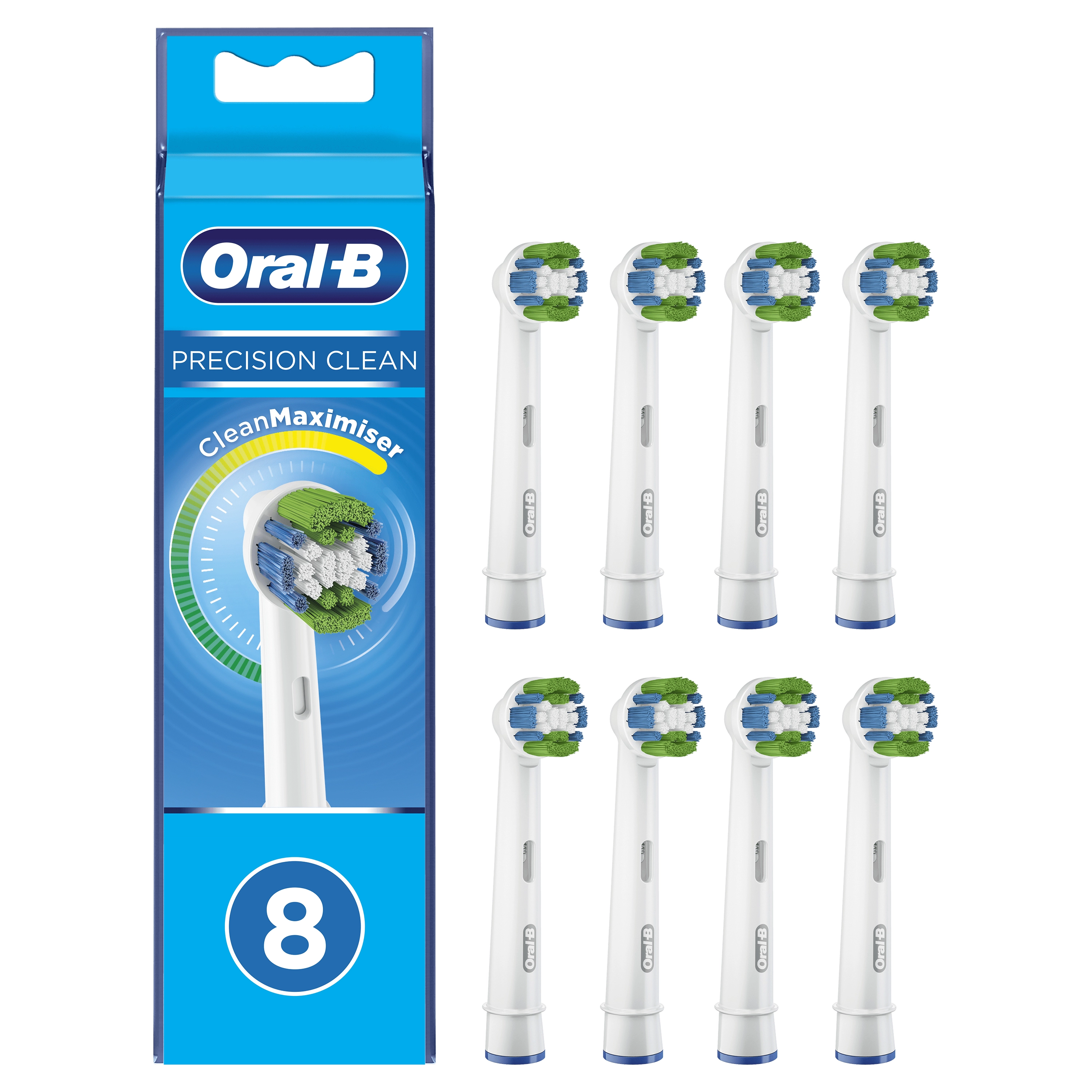 Precision Clean - Pack of 8 Toothbrush Heads White