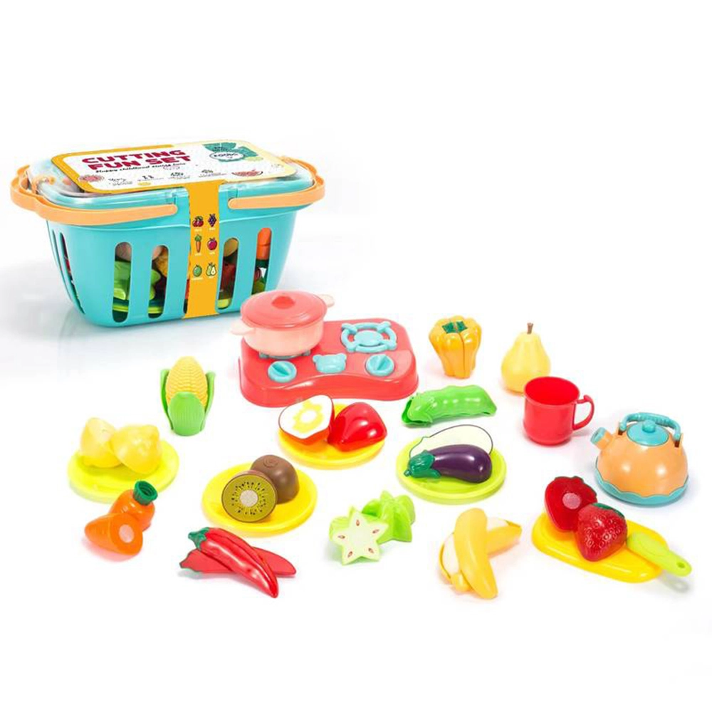 Kid's Fruits & Vegetables In Basket Toy Set - 3+ 28 pieces