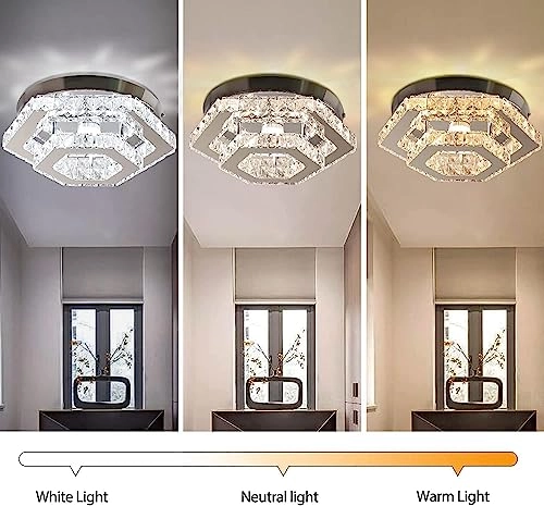 Hexagonal Crystal Chandelier - 6500K