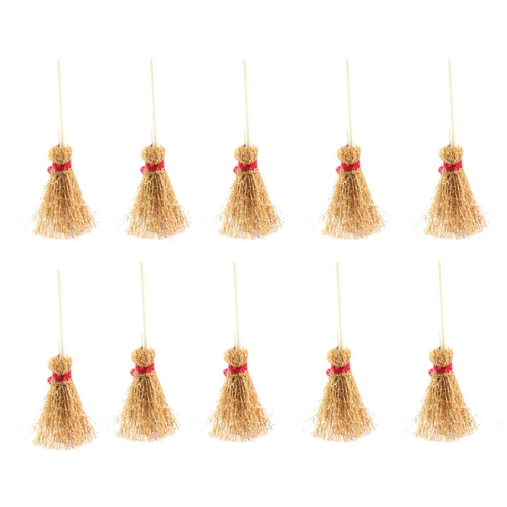 ZHANGZONG Mini Broom Straw - 10pcs Halloween