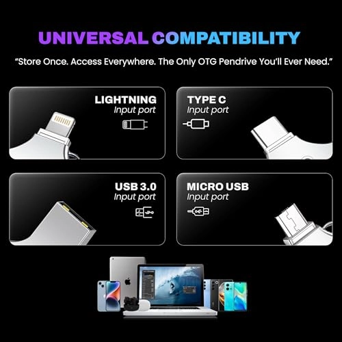 EnStore 4-in-1 OTG - USB 3.0 USB-A Type-C Lightning Micro USB 64GB