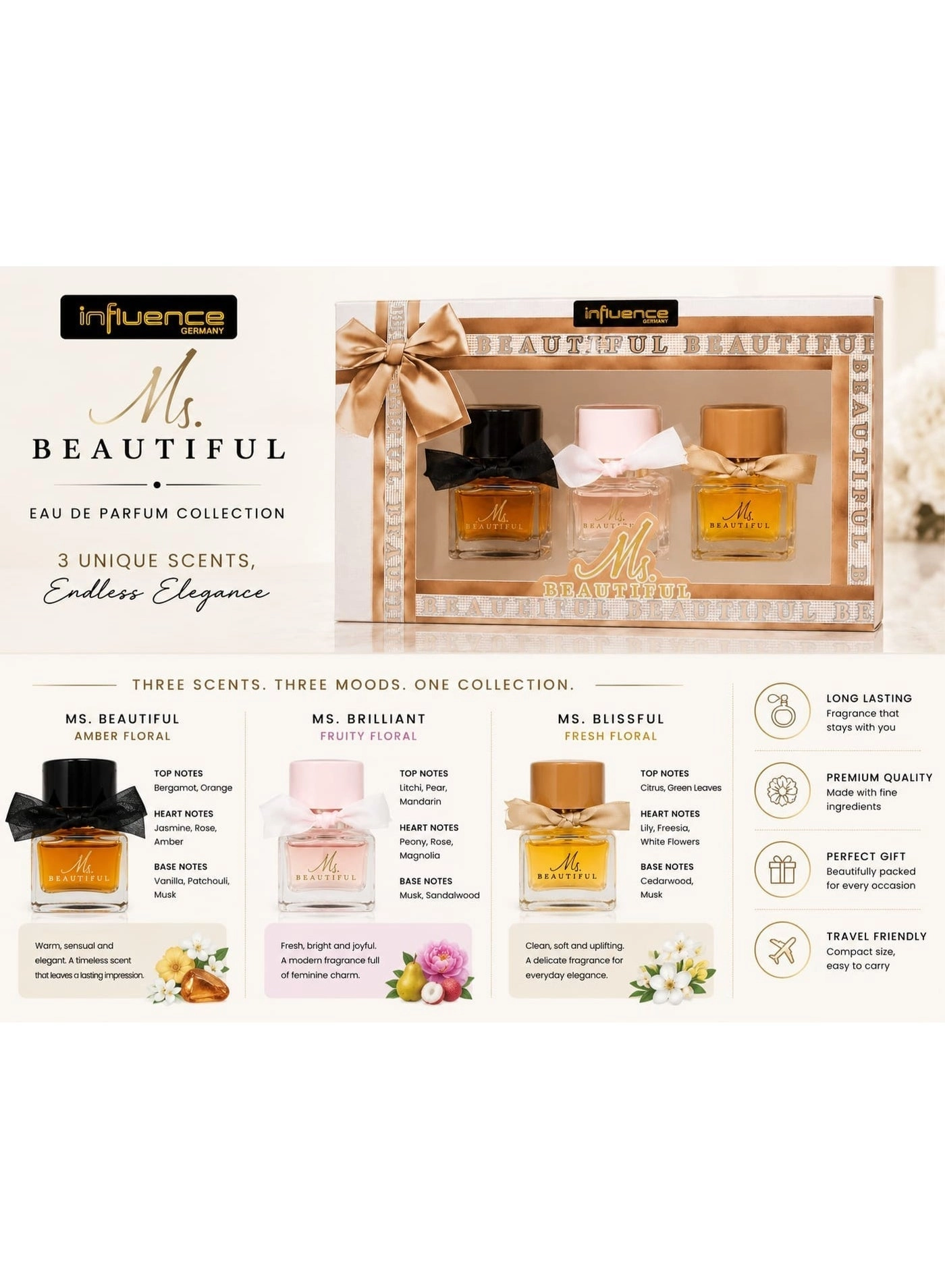 Ms Beautiful - Eau De Parfum 3 x 30ml Gift Set
