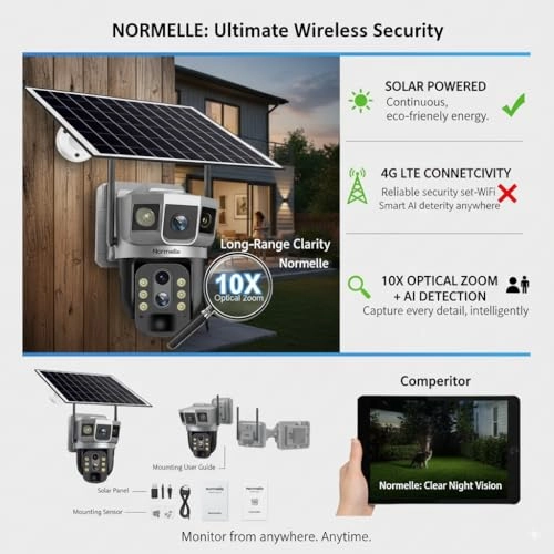 4g Solar Security Camera - 4MP Dual-Lens 4G Solar Powered