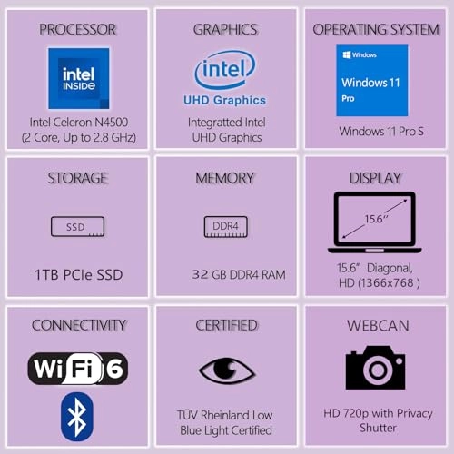 V15 - 15.6'' Celeron N4500 32GB DDR4 1000GB SSD