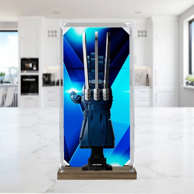 Clear Acrylic Display Case (76250) - 7.87x7.87x15.74in Acrylic Wood Bottom+background