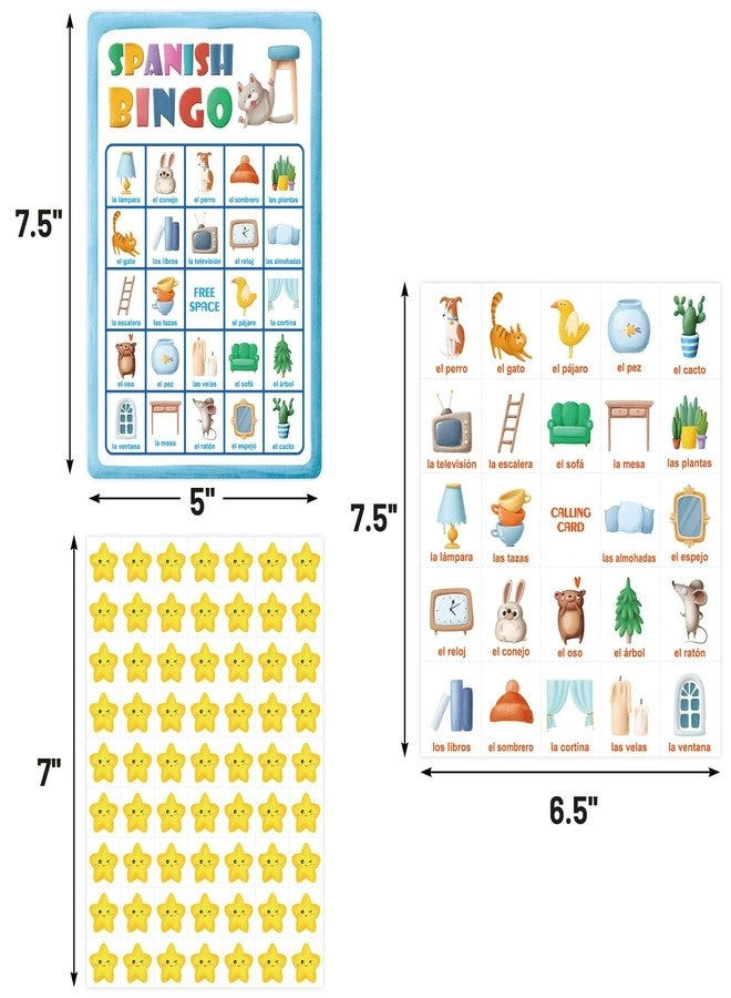 Spanish Bingo - Game Cards Learning Spanish Vocabulary