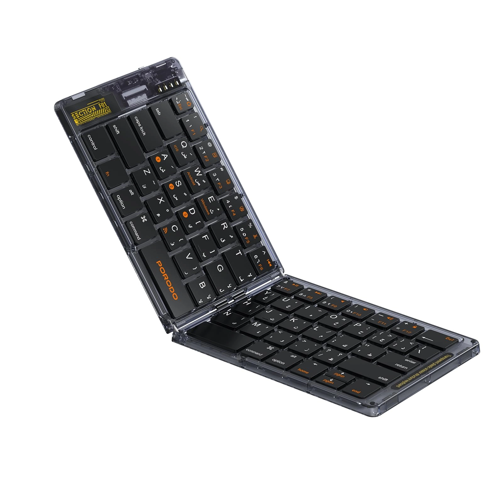 Porodo Crystal Shell Wireless Keyboard - EN/AR Wireless