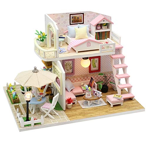Miniature Wooden Dollhouse - 3D DIY LED lights