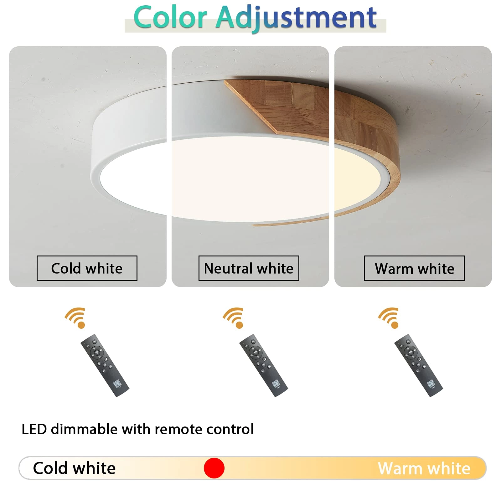 Flush Ceiling Light - 6000K 4000K 3000K Dimmable