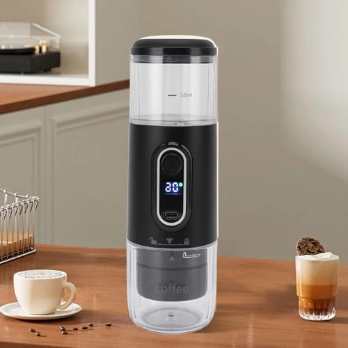 Portable Electric Espresso Machine - 1.6E+2 Milliliters capsules and ground coffee