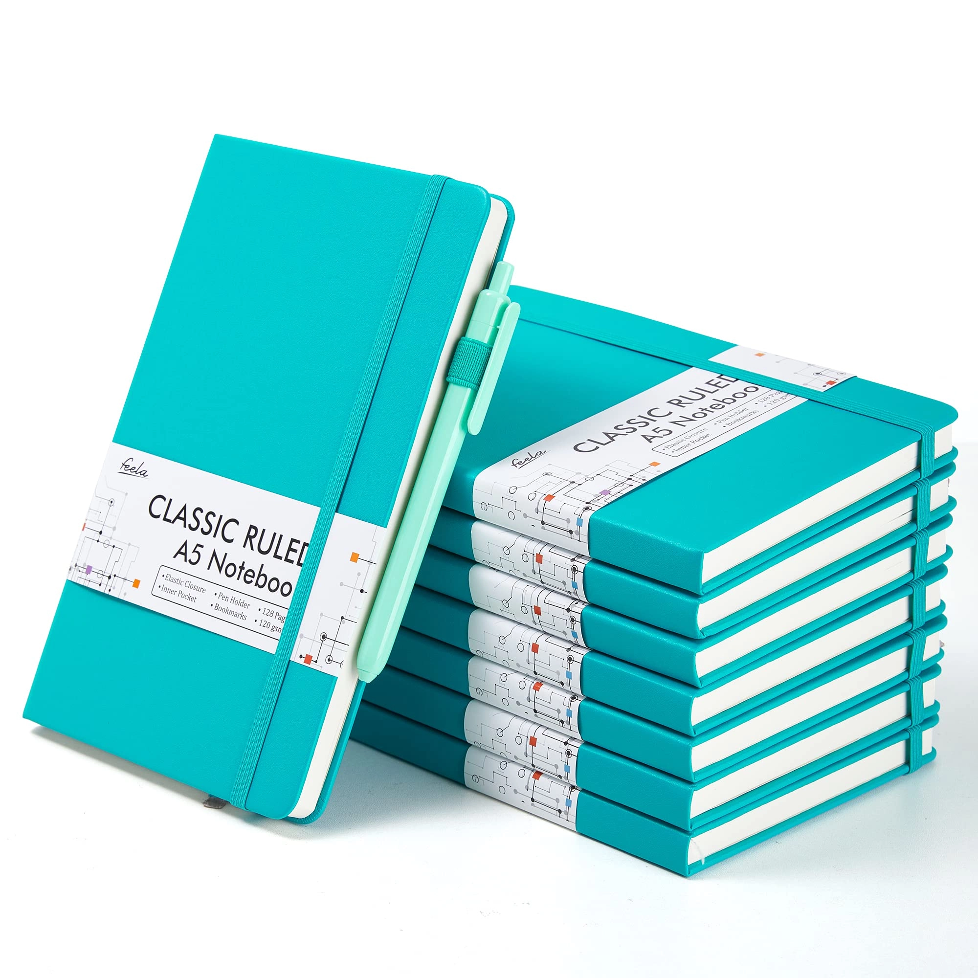 feela Classic Ruled Notebook A5 Hardcover - Blank 64 Sheets