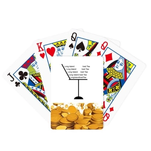 Outline Of Long Island Ice Tea Gold - Bridge Size 52 playing cards 2 Jokers