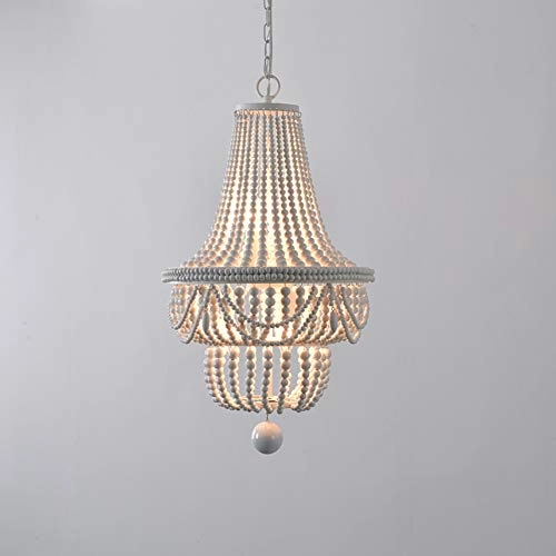 Wood Bead Chandelier - 8 Pcs 50*80cm White