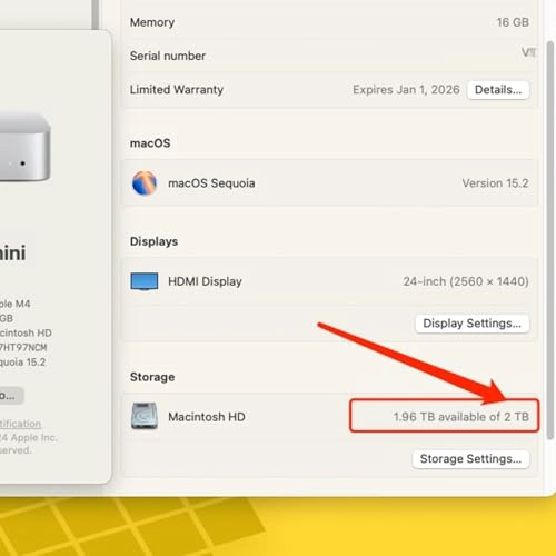 Mac mini M4 SSD - 2TB M4 NVMe