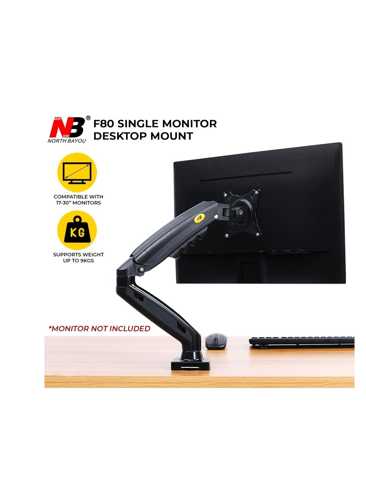 Monitor Desk Mount Stand - 17in-30in