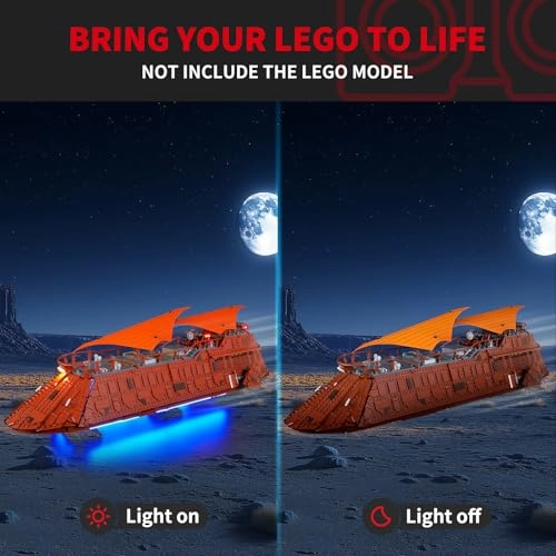 Light Kit for Jabba's Sail Barge - 2.0 Compatible with 75397