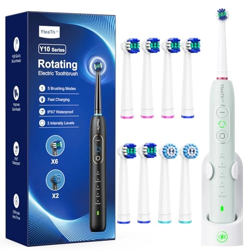 Y05U - 8 Toothbrush Heads 90 Days Battery Life 5 Brushing Modes