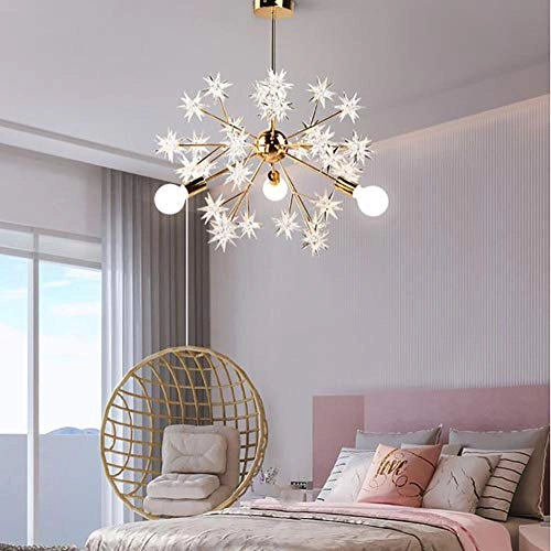 Scandinavian Sparking Ball Star Chandelier - Plated gold 60*50cm 3 Heads
