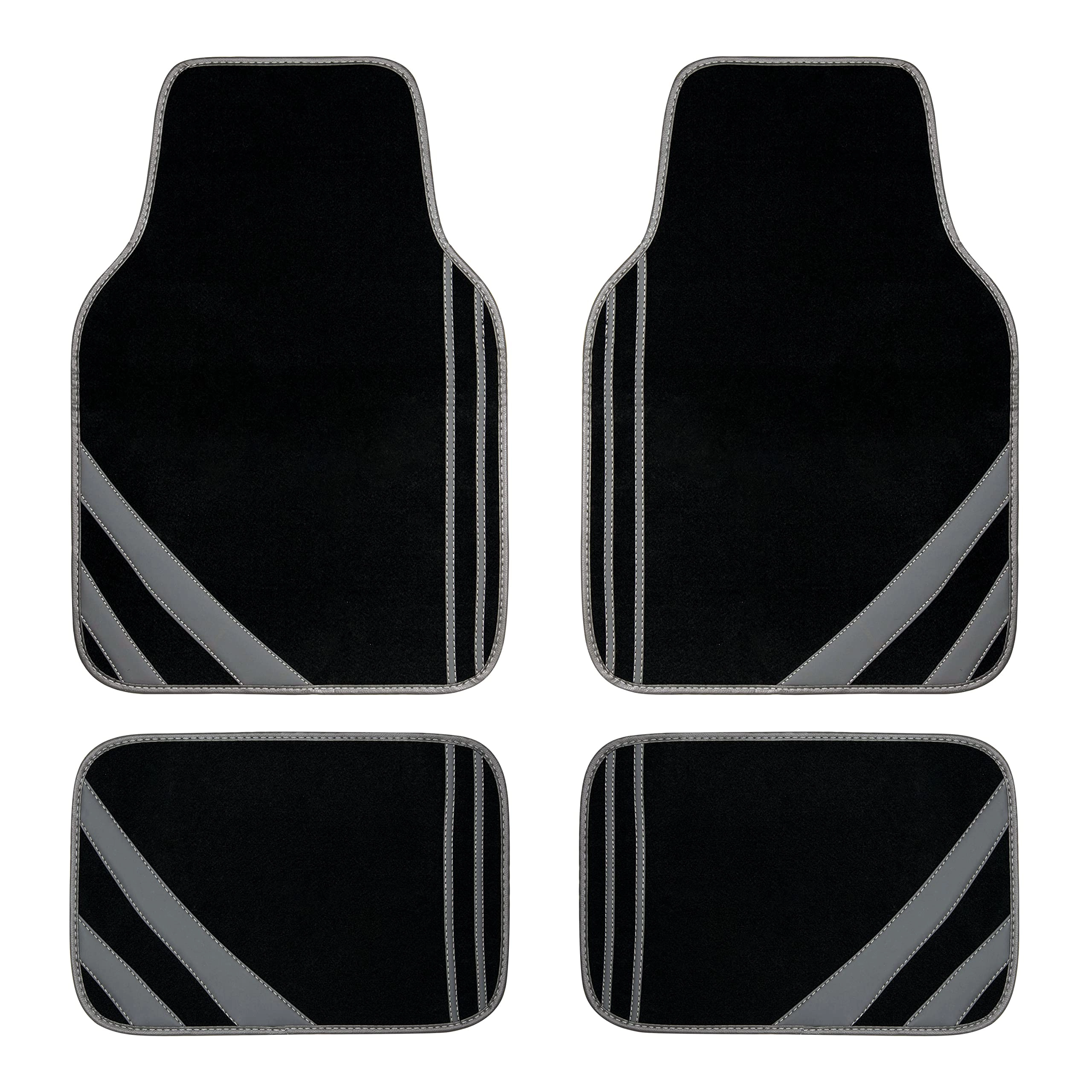 Faux Leather Car Mats - Blue Edge Universal Fit