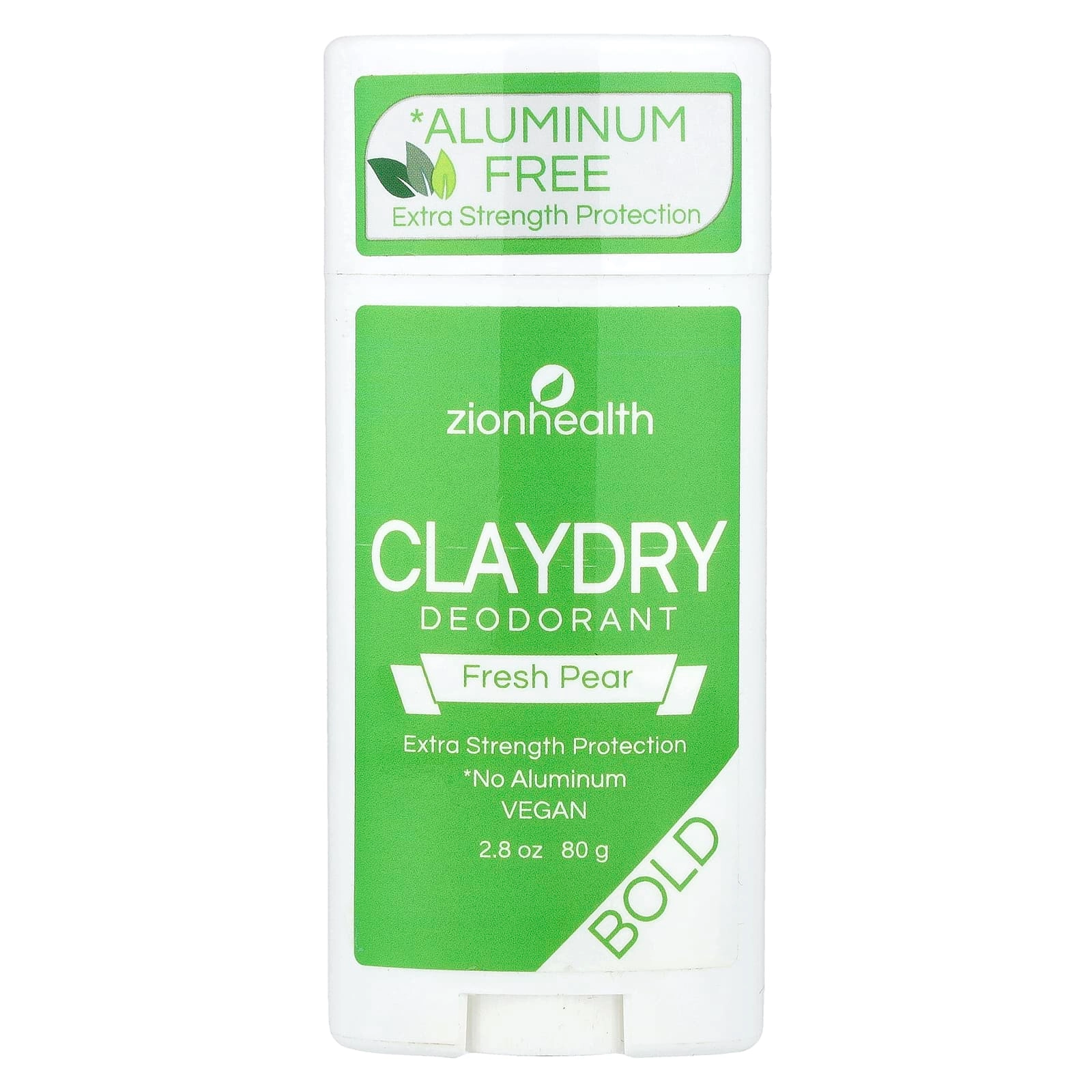 Zion Health Bold ClayDry Deodorant - Fresh Pear 80 g