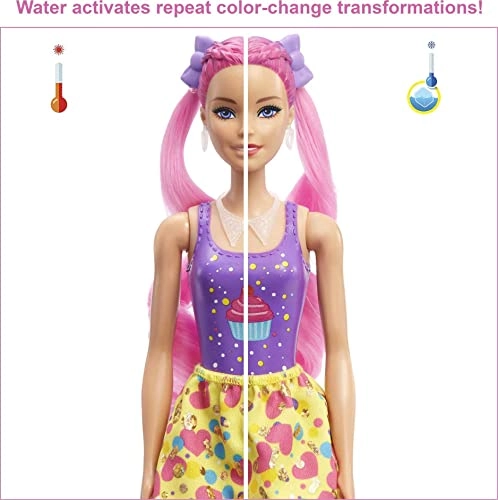 Barbie Color Reveal Glitter! Hair Swaps Doll - Glittery Pink 25 surprises 10 hair pieces Ages 3+