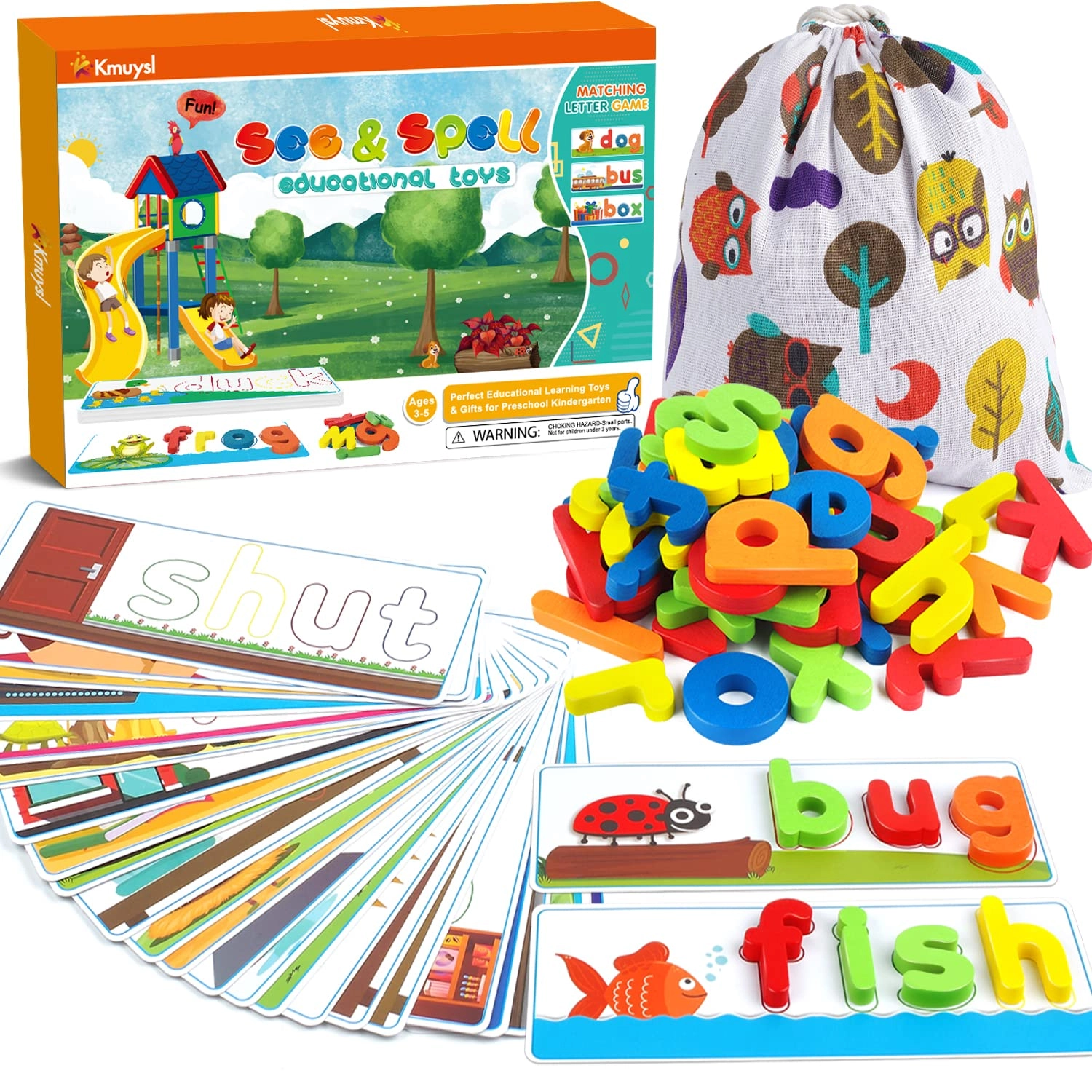 kmuysl See & Spell CVC Word Builders - 2 3 4 5 6 Years Old 80 pieces