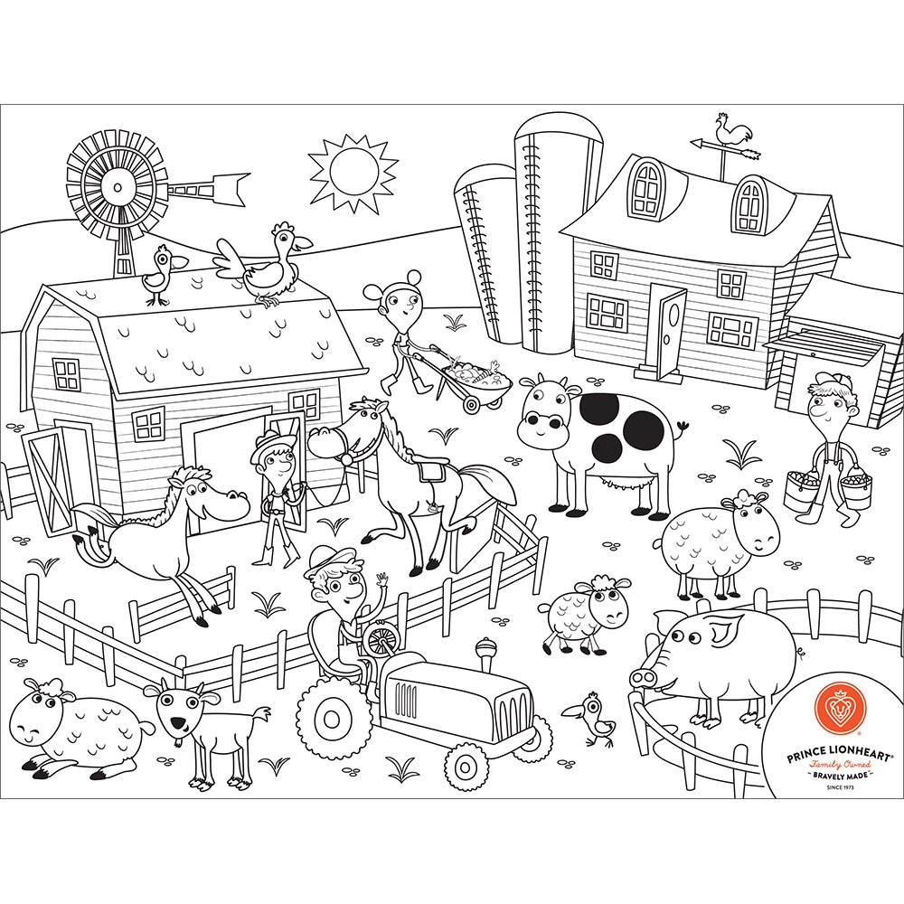 Prince Lionheart Color & Draw Placemat Set - four dry-erase markers