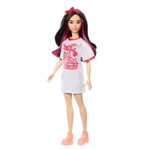 Barbie Fashionistas #214 - Black Wavy Hair Twist ‘n’ Turn Dress 65th Anniversary Ages 3+