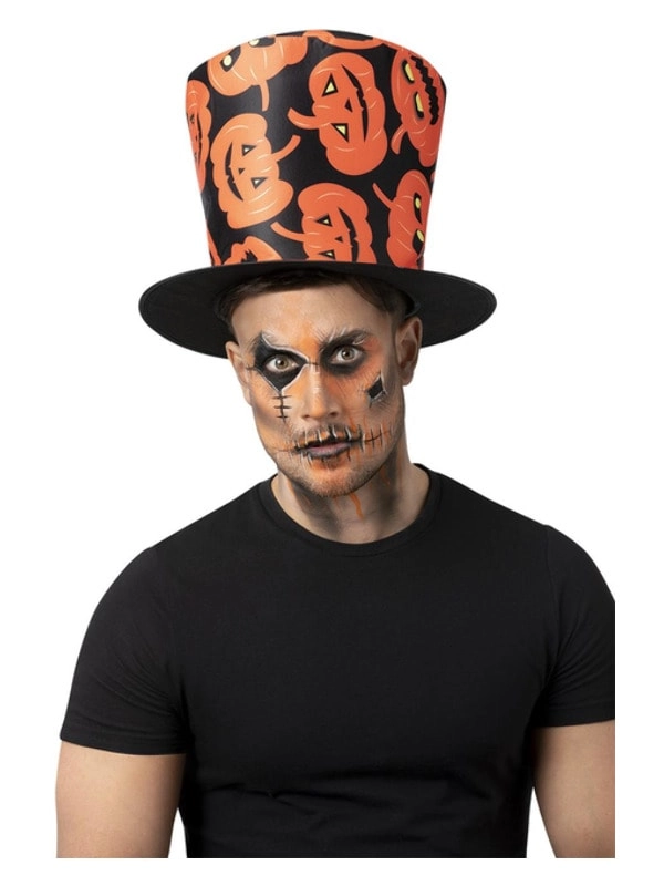 Party Zone Pumpkin Top Hat - Black/Orange