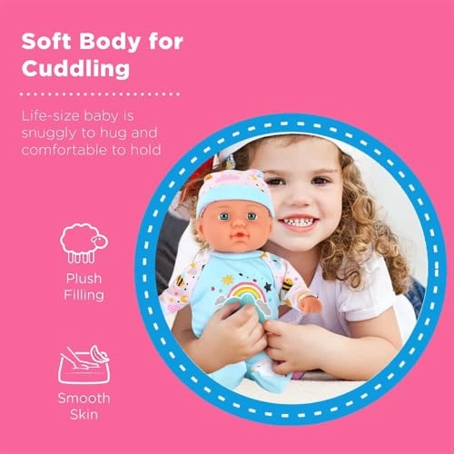 Baby Doll Playset - 12" Soft Body Talking 2 Pack