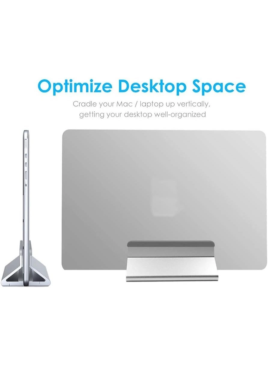 Aluminum Vertical Laptop Stand - Adjustable Space-Saving