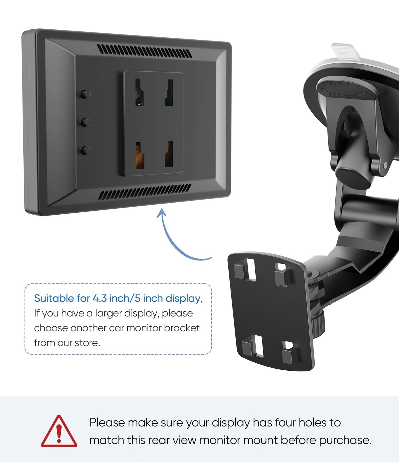 Windshield Mount - 4.3 Inch Suction Cup Bracket