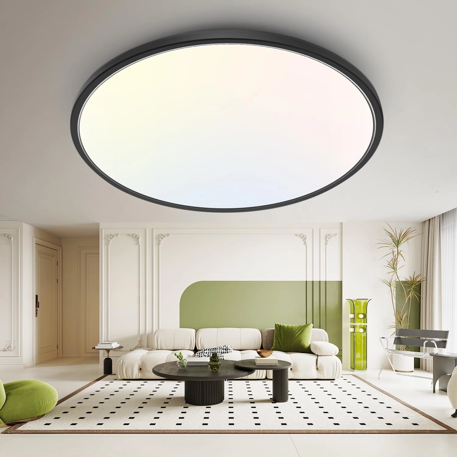 Flush Mount Ceiling Light - 3000/4500/6000K Dimmable