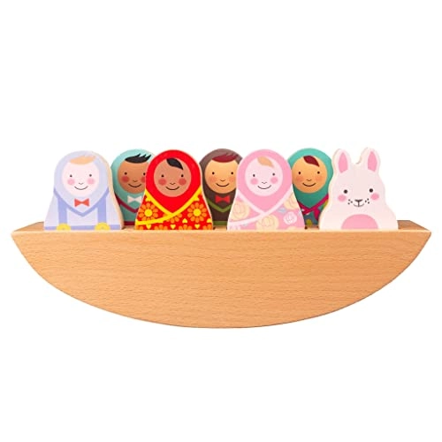 Rosa & Bo Rock A Boat Woodland Friends Wooden Toy Dolls - 12 months+