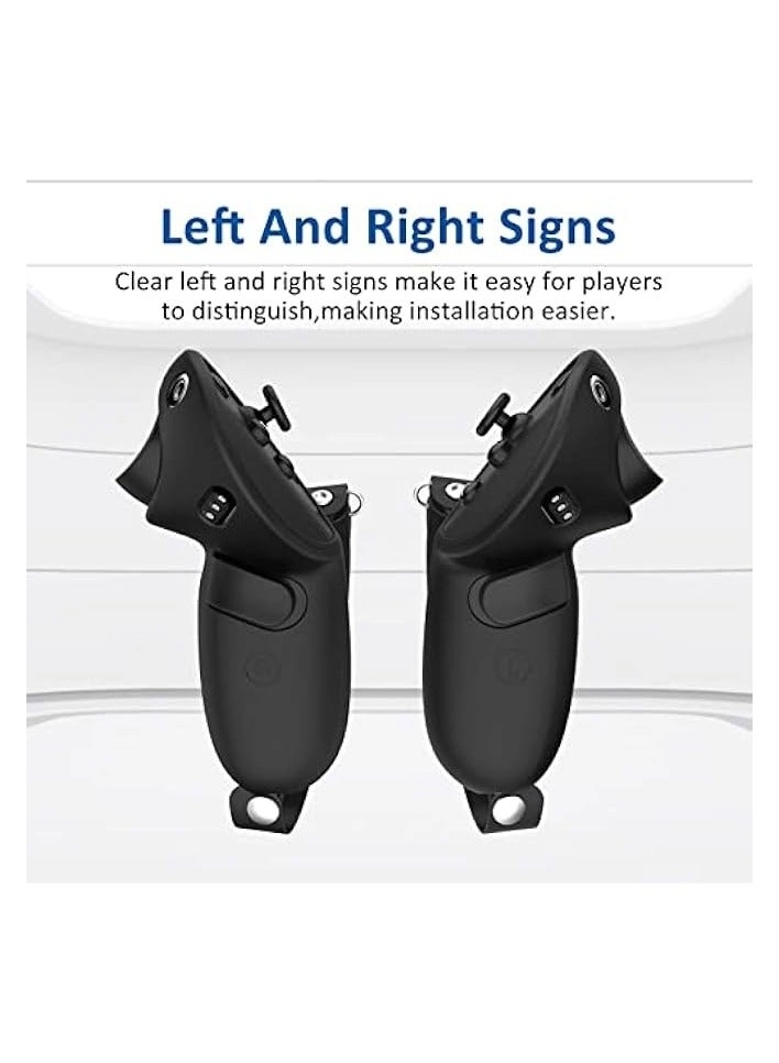 Controller Grips Cover Protector - Silicone Black + Knuckle Straps - Leather