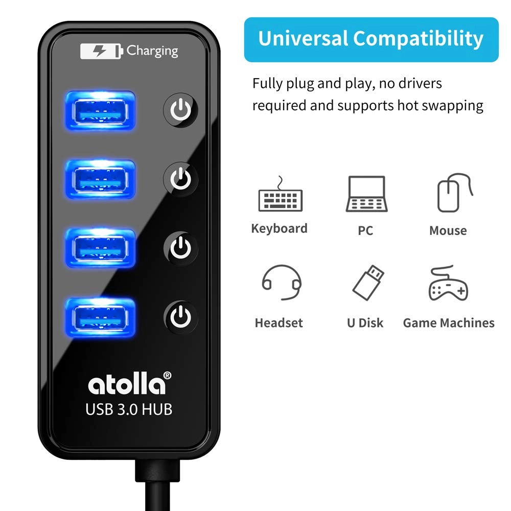 USB 3.0 Hub - 4-Port 5V/3A Adapter