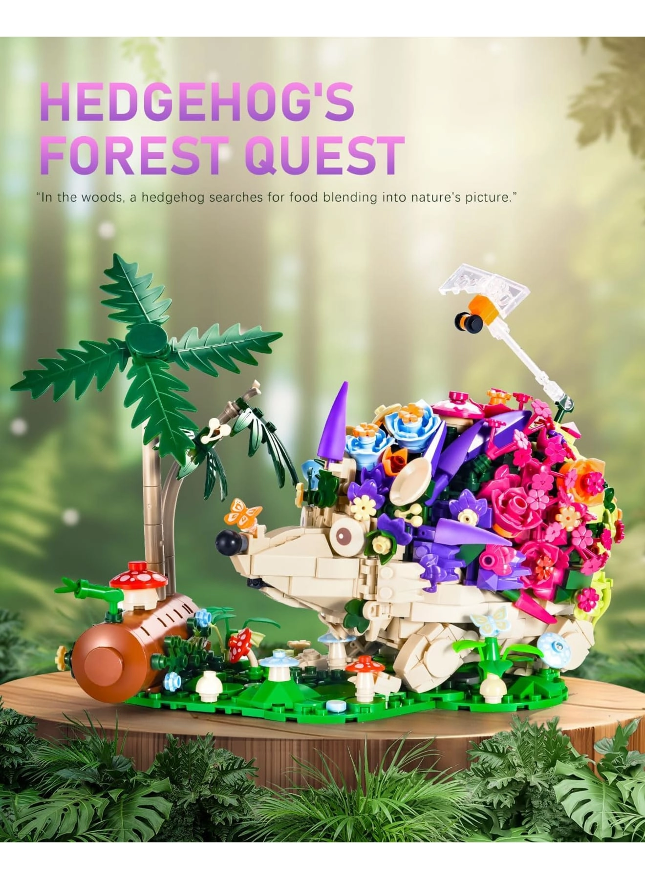 Flowers Hedgehog Building Kits - Animals Insects Flowers Jungle