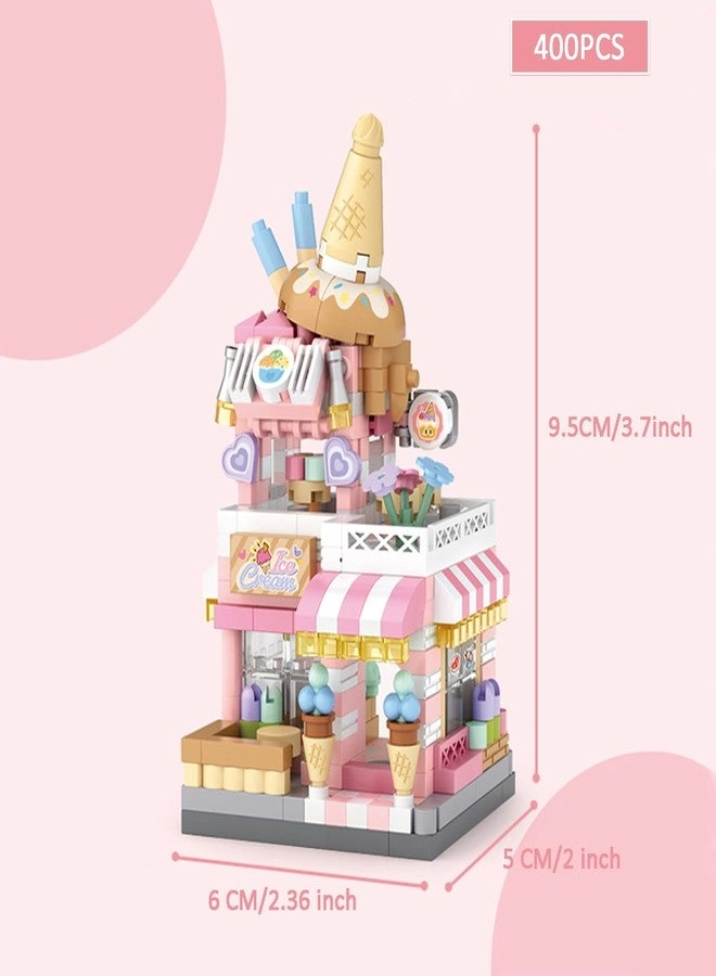 Ice Cream Shop - 400 pcs + Panda Cafe House - 410 pcs + Photo Studio - 350 pcs + Flower Shop - 390 pcs