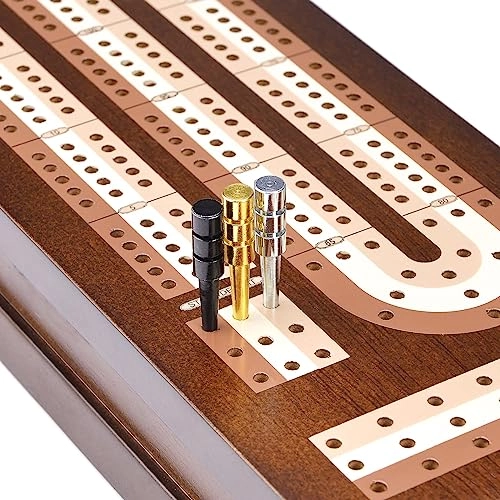 Cribbage Board - 3 Track Foldable Magnetic Lock