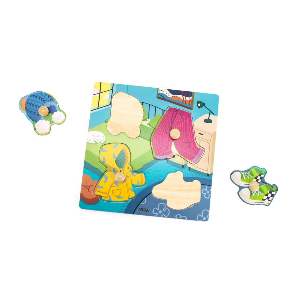 Wooden Knob Puzzle - 3 +