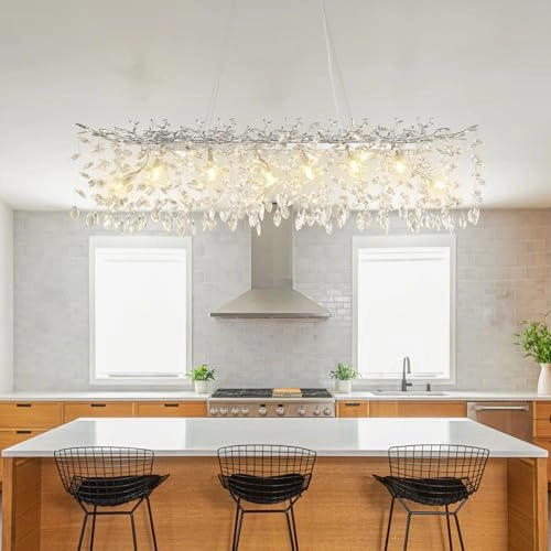 Modern Crystal Chandelier - 3000 Kelvin Dimmable