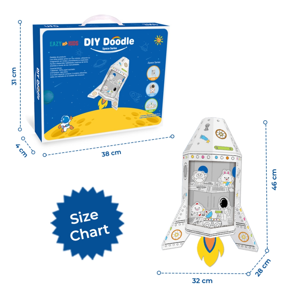 DIY Creative Spacecraft - 3+ years 3 Color Pens