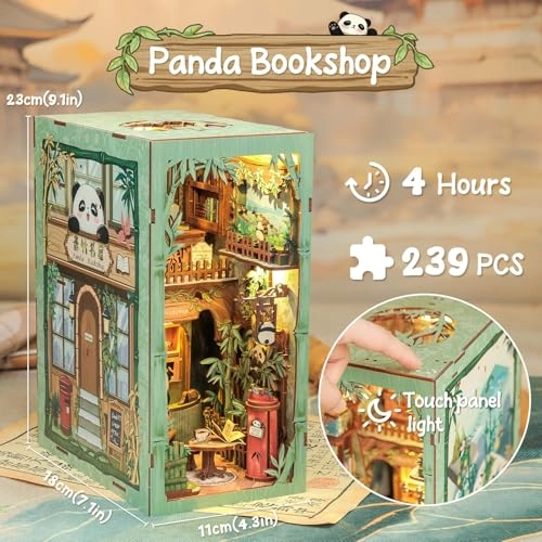 Book Nook Kit - Panda Bookshop Miniature