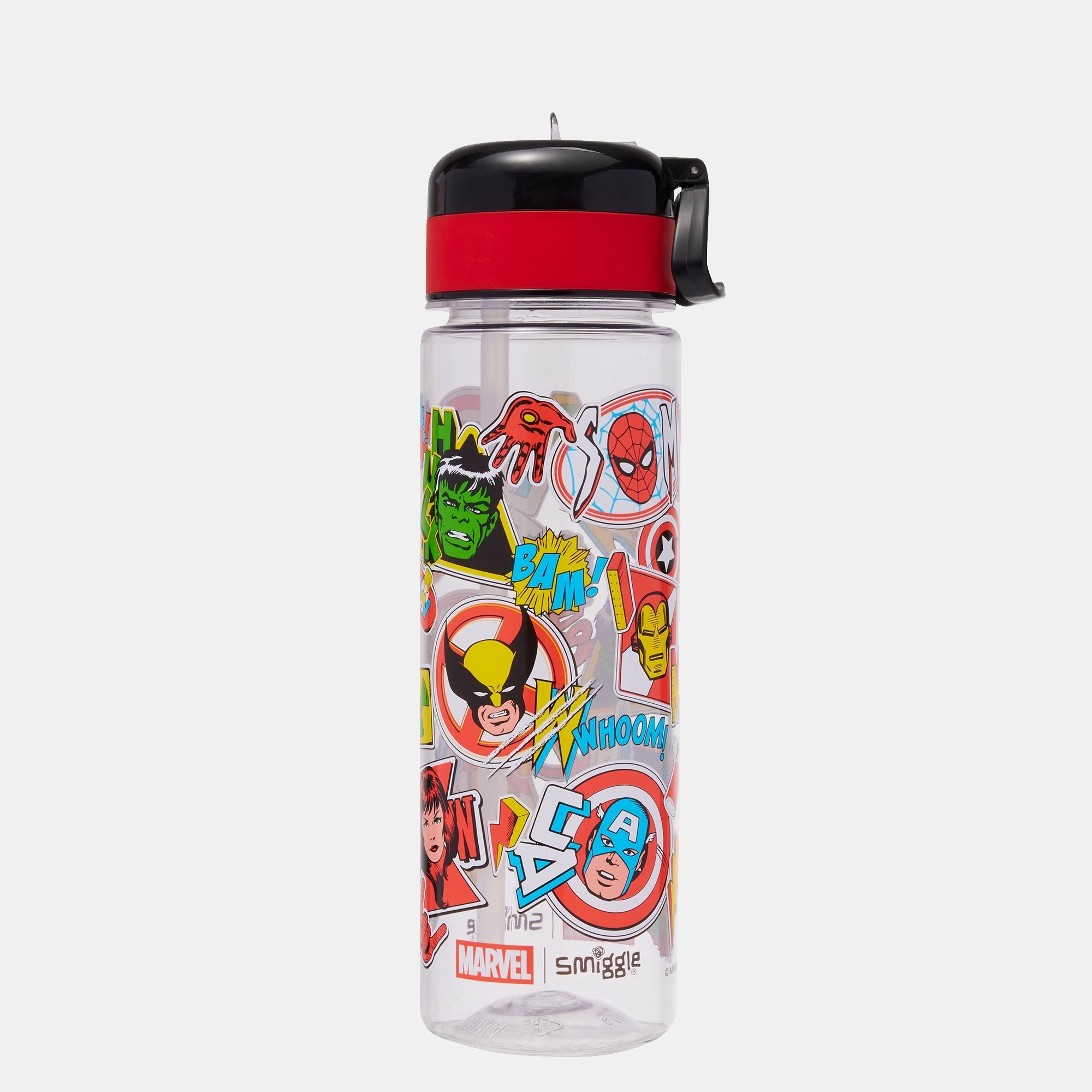 Smiggle Marvel Comics Water Bottle - Flip spout 650 ml