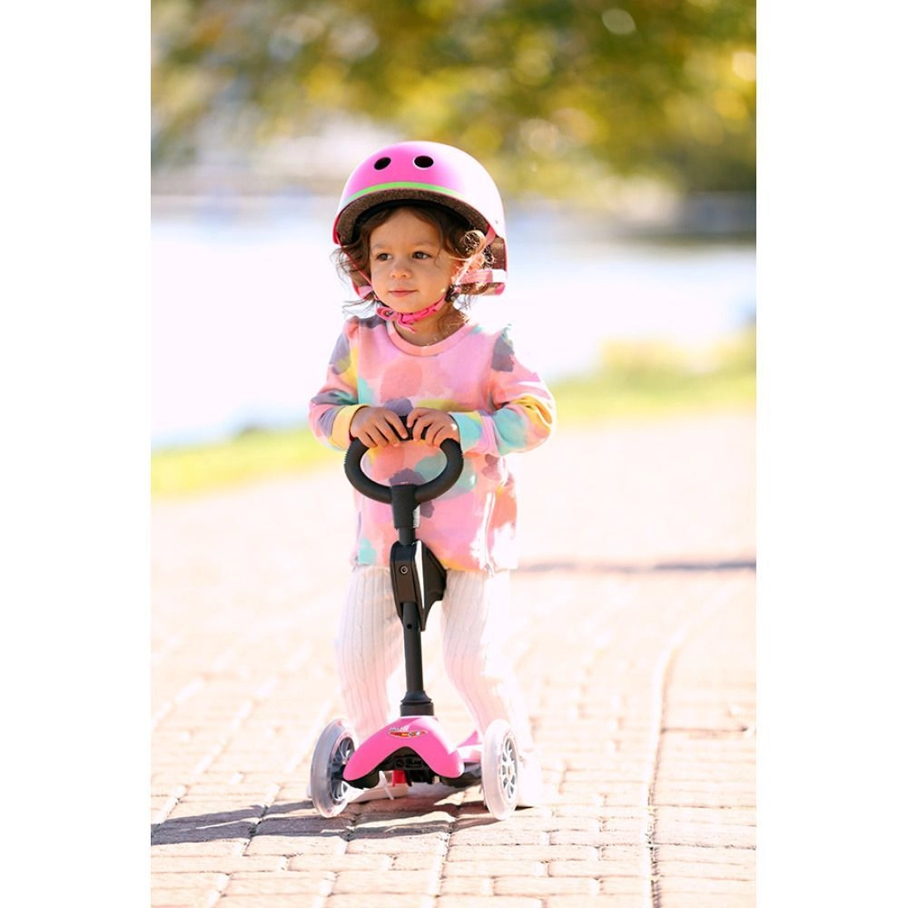 Mini 3 in 1 Deluxe Eco 3-Wheel Kick Scooter – 120mm LED + Seat