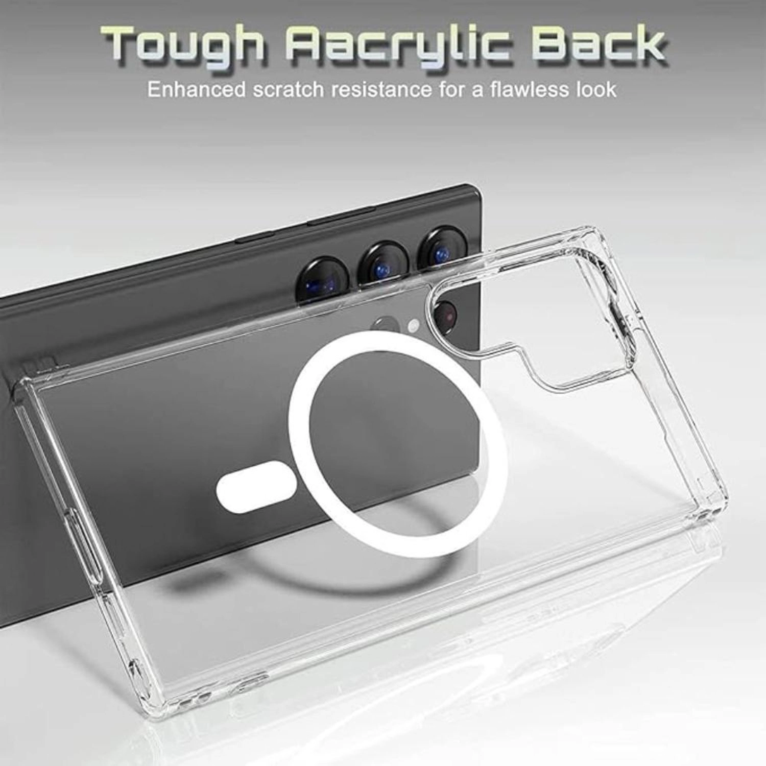 Magnetic Clear Case - Slim Anti-Slip Shockproof for Galaxy S23 Plus
