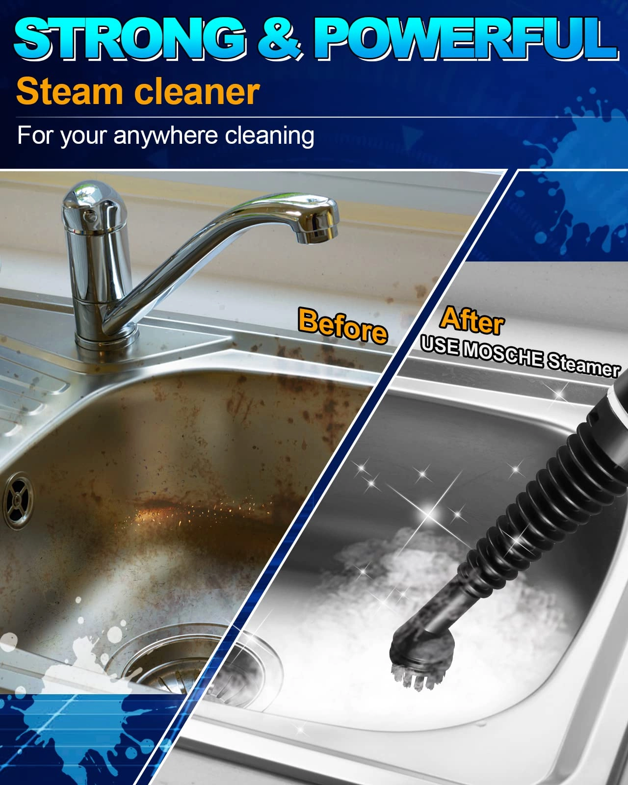 Handheld Pressurized Steam Cleaner Set